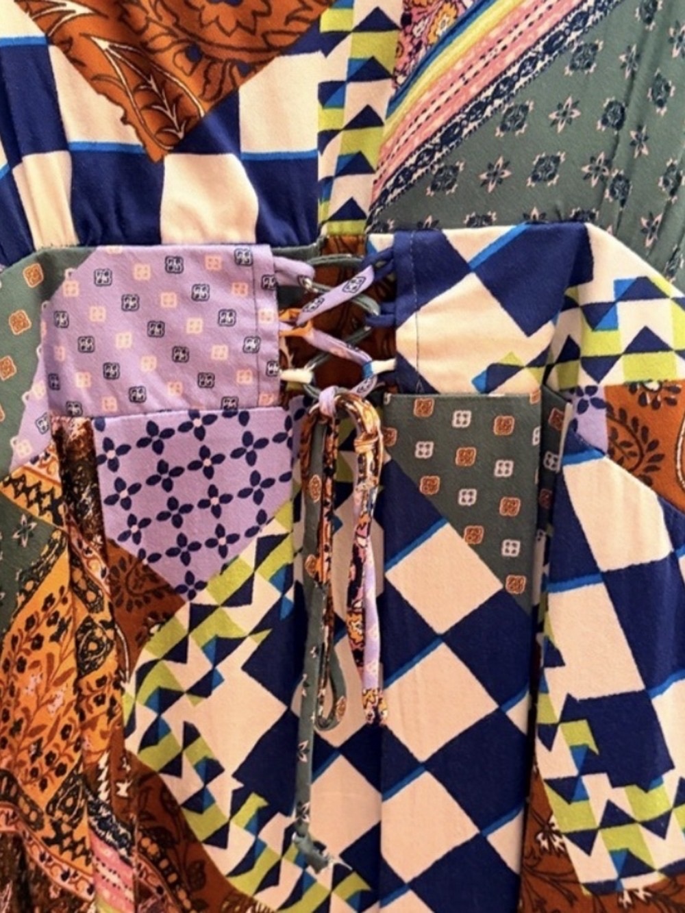 Rewind Multi-Print Boho Dress Patchwork - Picture 3 of 8